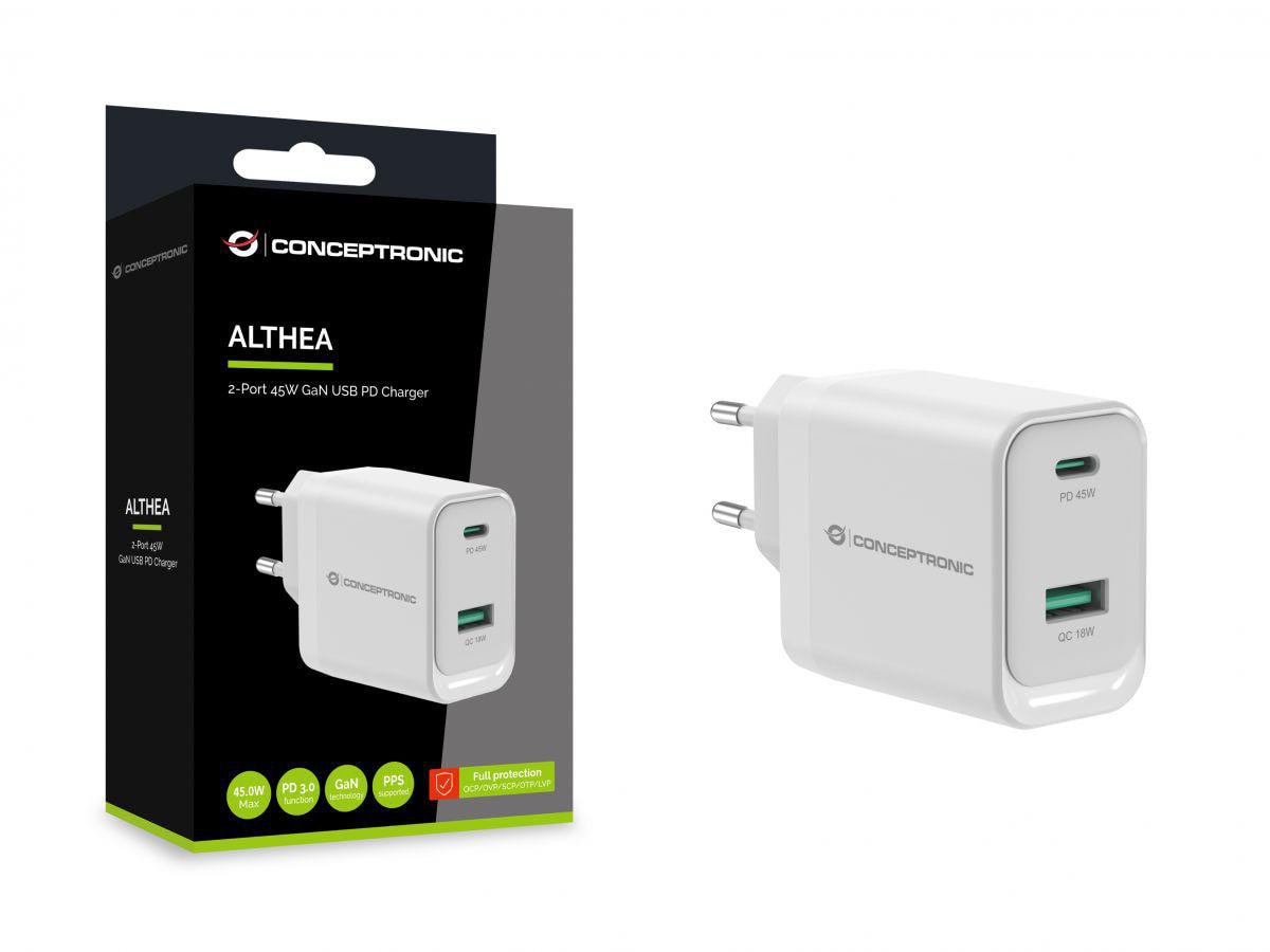 Conceptronic ALTHEA20W45 2-Port-45-W-USB-Ladegerät