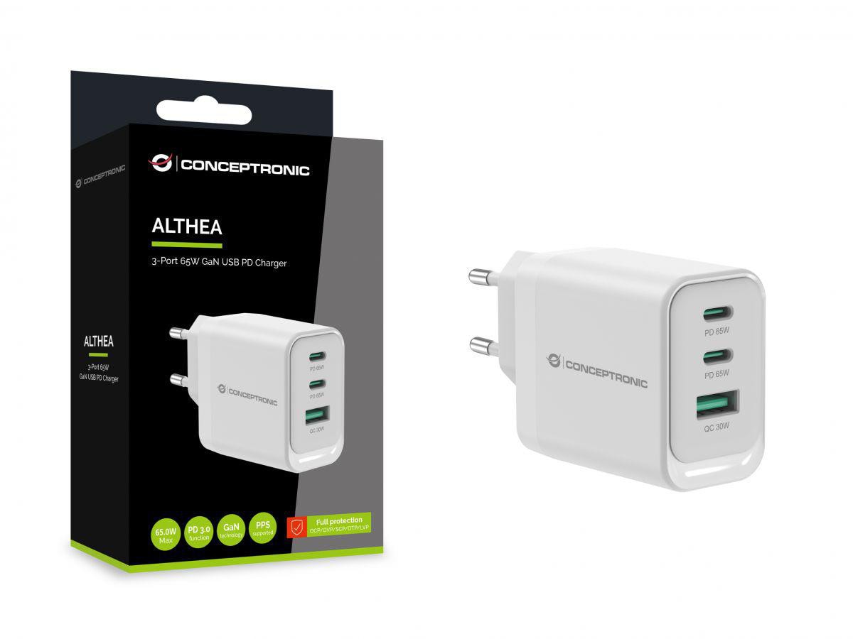 Conceptronic ALTHEA21W65 3-Port-65-W-USB-Ladegerät