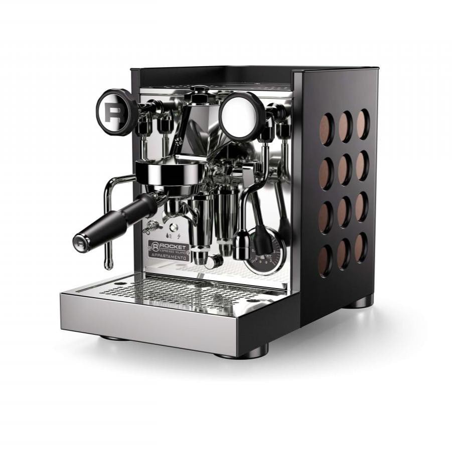 De Markt Schwarz/Copper Rocket Appartamento Tca Espresso Machine Black - Image 2