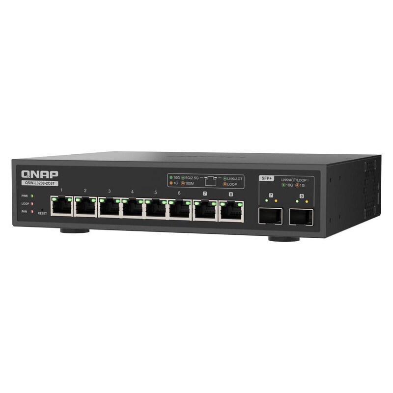 Original 4 günstig Kaufen-QNAP QSW-L3208-2C6T 6 ports 10GbE RJ45, 2ports 10G SFP+/ NBASE-T Combo Switch. QNAP QSW-L3208-2C6T 6 ports 10GbE RJ45, 2ports 10G SFP+/ NBASE-T Combo Switch <![CDATA[• Original QNAP Zubehörartikel • Herstellerteilenummer / SKU: QSW-L3208-2C6T • EAN: 47111