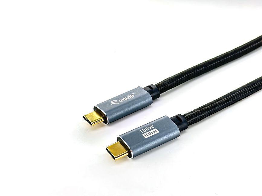 EQUIP 128359 USB 3.2 Gen 2 C-auf-C-Kabel 3,0m PD100W 4K/60Hz 10Gbps, schwarz