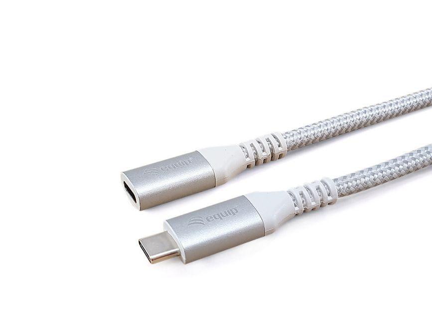EQUIP 128376 USB 3.2 Gen 2 C auf C Verlängerung Kabel 1m PD100W 4K/60Hz 10Gbps weiß