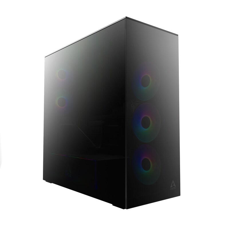 mit Beleuchtung günstig Kaufen-ARCTIC Xtender VG Mirror Black E-ATX Gaming Gehäuse mit Seitenfenster. ARCTIC Xtender VG Mirror Black E-ATX Gaming Gehäuse mit Seitenfenster <![CDATA[• E-ATX Gaming Gehäuse mit Seitenfenster und ARGB Beleuchtung • Abmessung: 529 (L) x 231 (B) x 