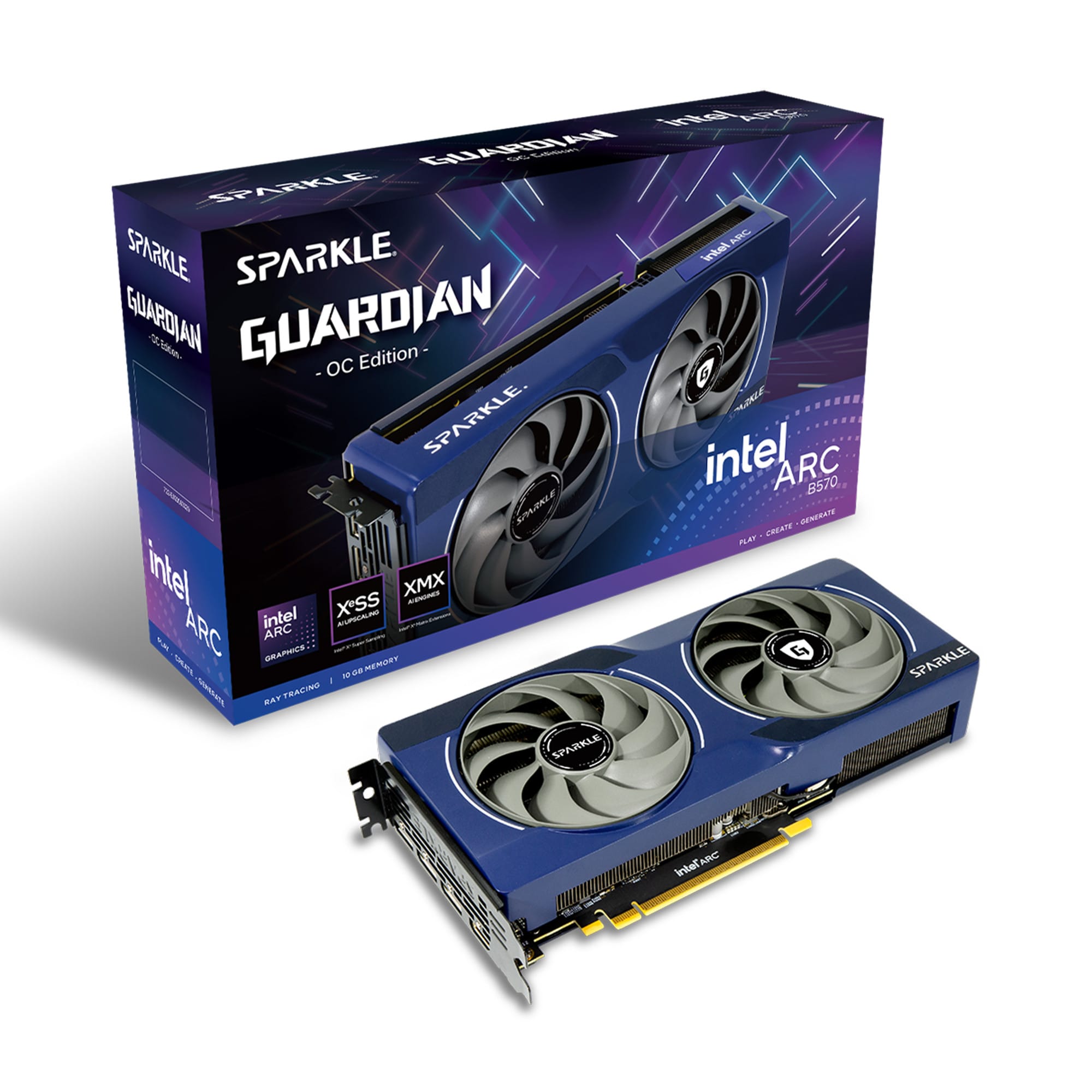 SPARKLE Intel Arc B570 Guardian OC 10GB GDDR6 Grafikkarte 1x HDMI 3x DP