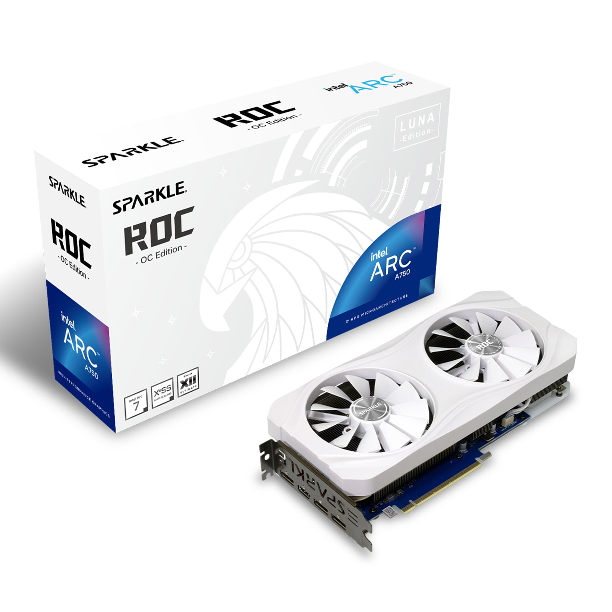 SPARKLE Intel Arc A750 ROC Luna OC 8GB GDDR6 Grafikkarte 1x HDMI 3x DP