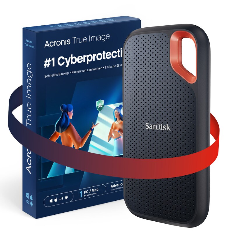 Advanced günstig Kaufen-SanDisk Extreme Portable SSD 2 TB V2 - USB-C 3.2 Gen2 IP65 wasserresistent inklusvie Acronis True Image Advanced 50 GB. SanDisk Extreme Portable SSD 2 TB V2 - USB-C 3.2 Gen2 IP65 wasserresistent inklusvie Acronis True Image Advanced 50 GB <![CDATA[• 2 TB 