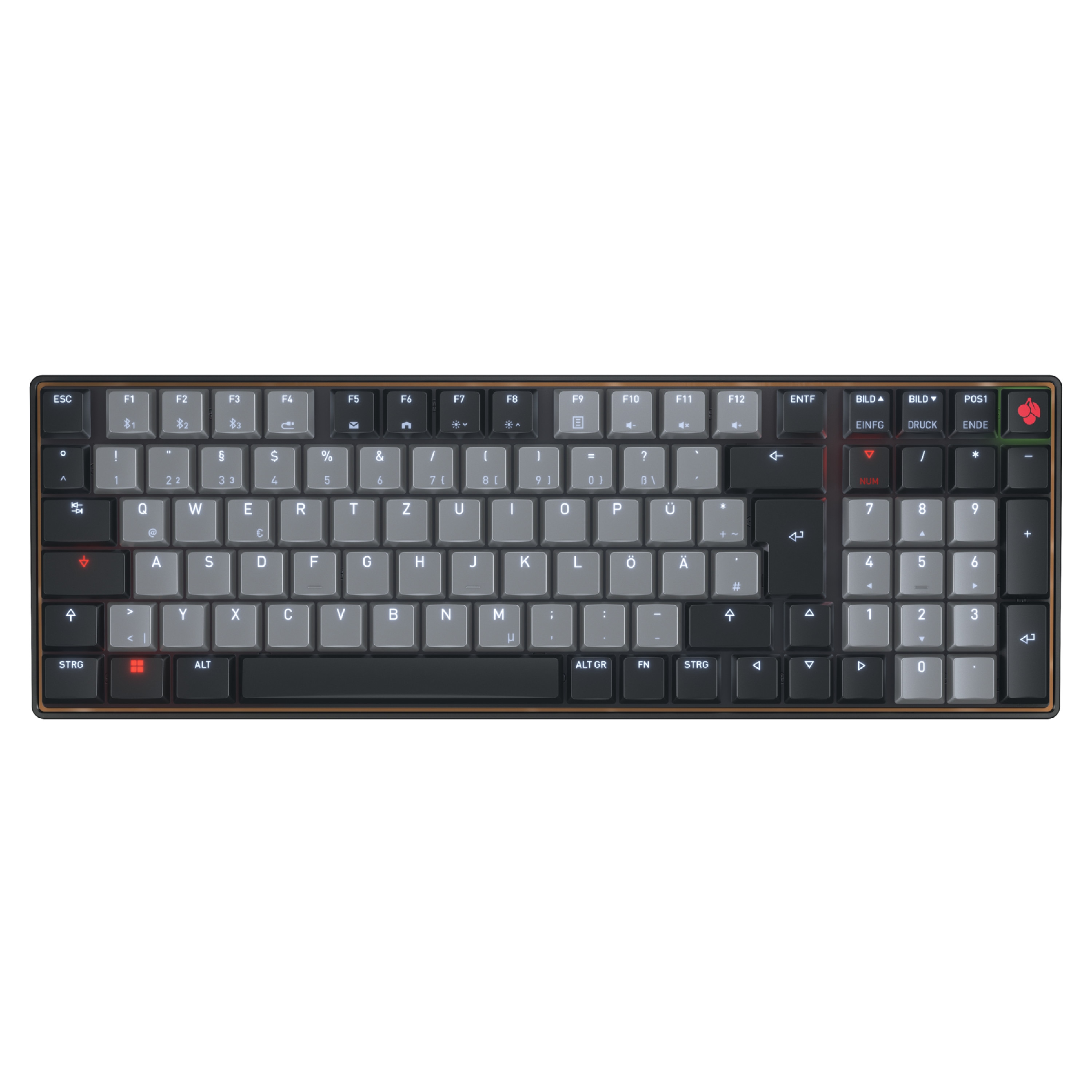 Cherry KW 550 MX LP Tastatur kabellos / kabelgebunden (Bluetooth), Mechanisch, Schwarz