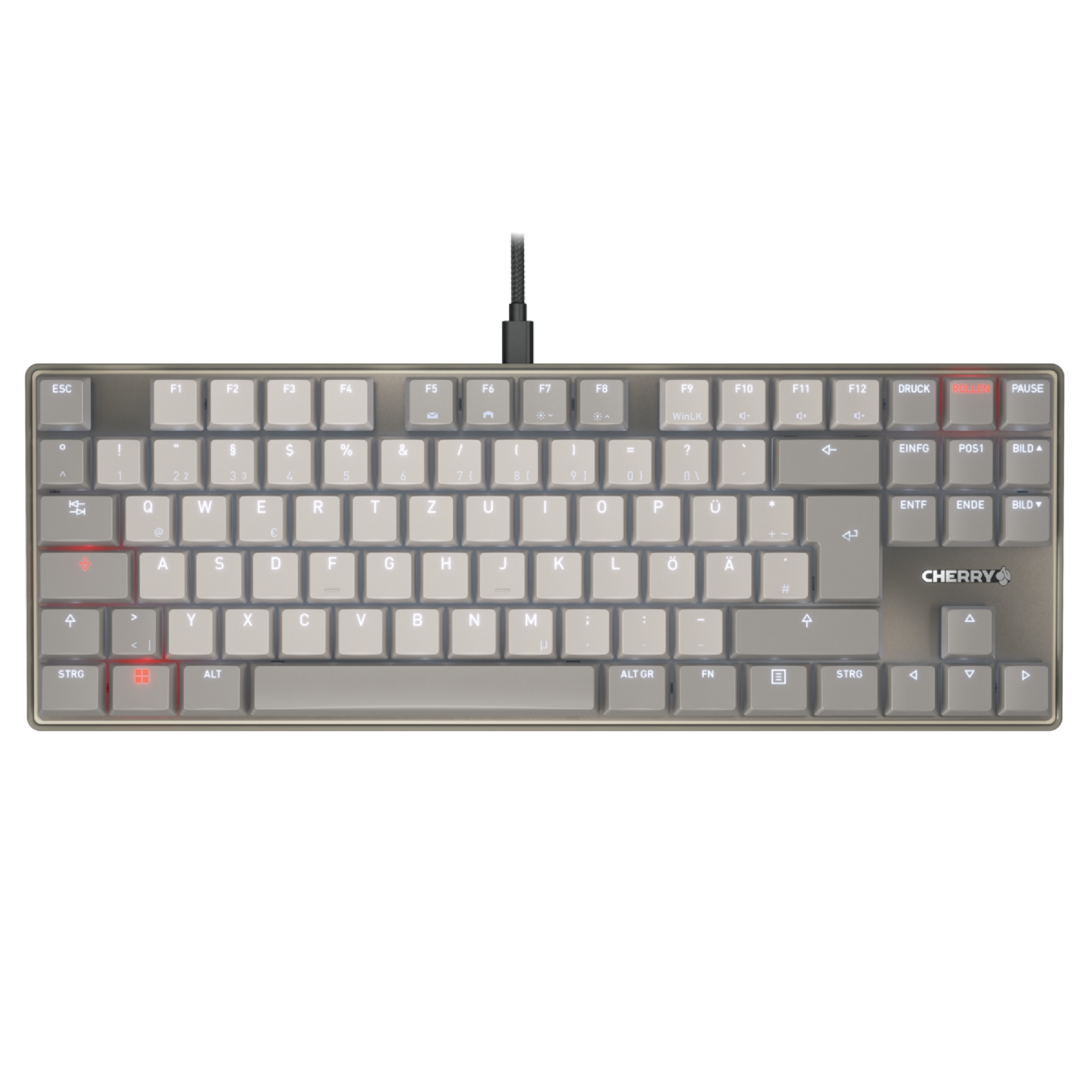 Cherry KC 500 MX LP TKL Tastatur kabelgebunden, Mechanisch, Grau
