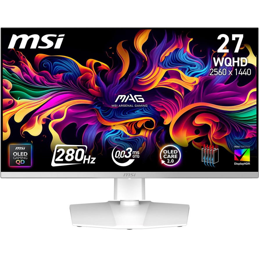 Msi Mag 272Qpwde X28 27 Zoll Qhd Qd-Oled Gaming Monitor 16:9 Dp/Hdmi 280Hz Weiß 9S6-3Cd79a-041