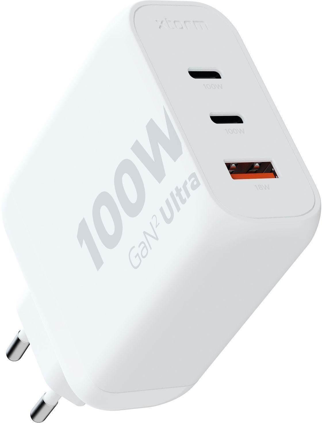 Xtorm GaN2 Ultra Wand-Ladegerät 100W / PD / 2x USB-C / 1x USB-A weiß