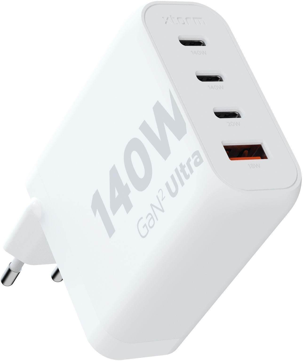 Xtorm GaN2 Ultra Wand-Ladegerät 140W / PD / 3x USB-C / 1x USB-A weiß
