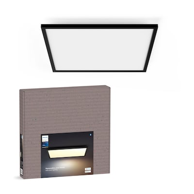 Philips Hue White Ambiance Aurelle Deckenleuchte schwarz + integrierte LED 60x60cm