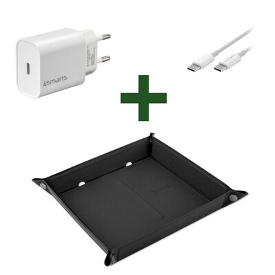 4smarts SmartTray Ladeset, wireless Charger mit Netzteil, schwarz