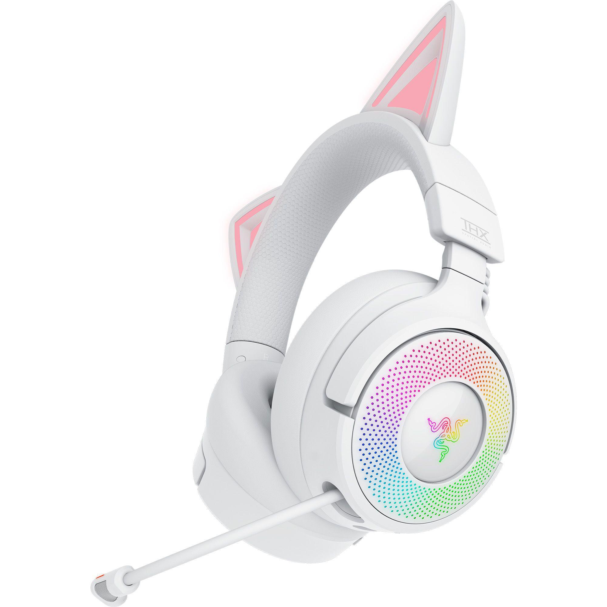 Razer Kraken Kitty V3 Pro Weiß - Kabelloses RGB-Kitty-Headset für Gaming