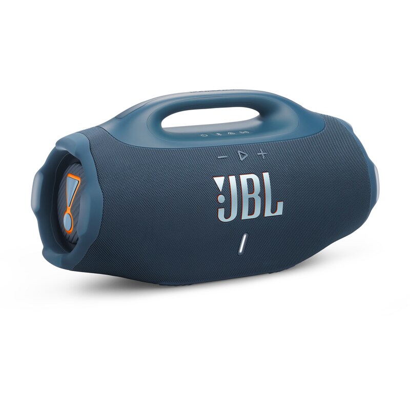 Lautsprecher günstig Kaufen-JBL Boombox4 Bluethooth Lautsprecher blau spritzgeschützt IP67. JBL Boombox4 Bluethooth Lautsprecher blau spritzgeschützt IP67 <![CDATA[• portabler Bluetooth-Lautsprecher • Auracast - weitere kompatible Geräte koppelbar • Integrierter wiederaufl