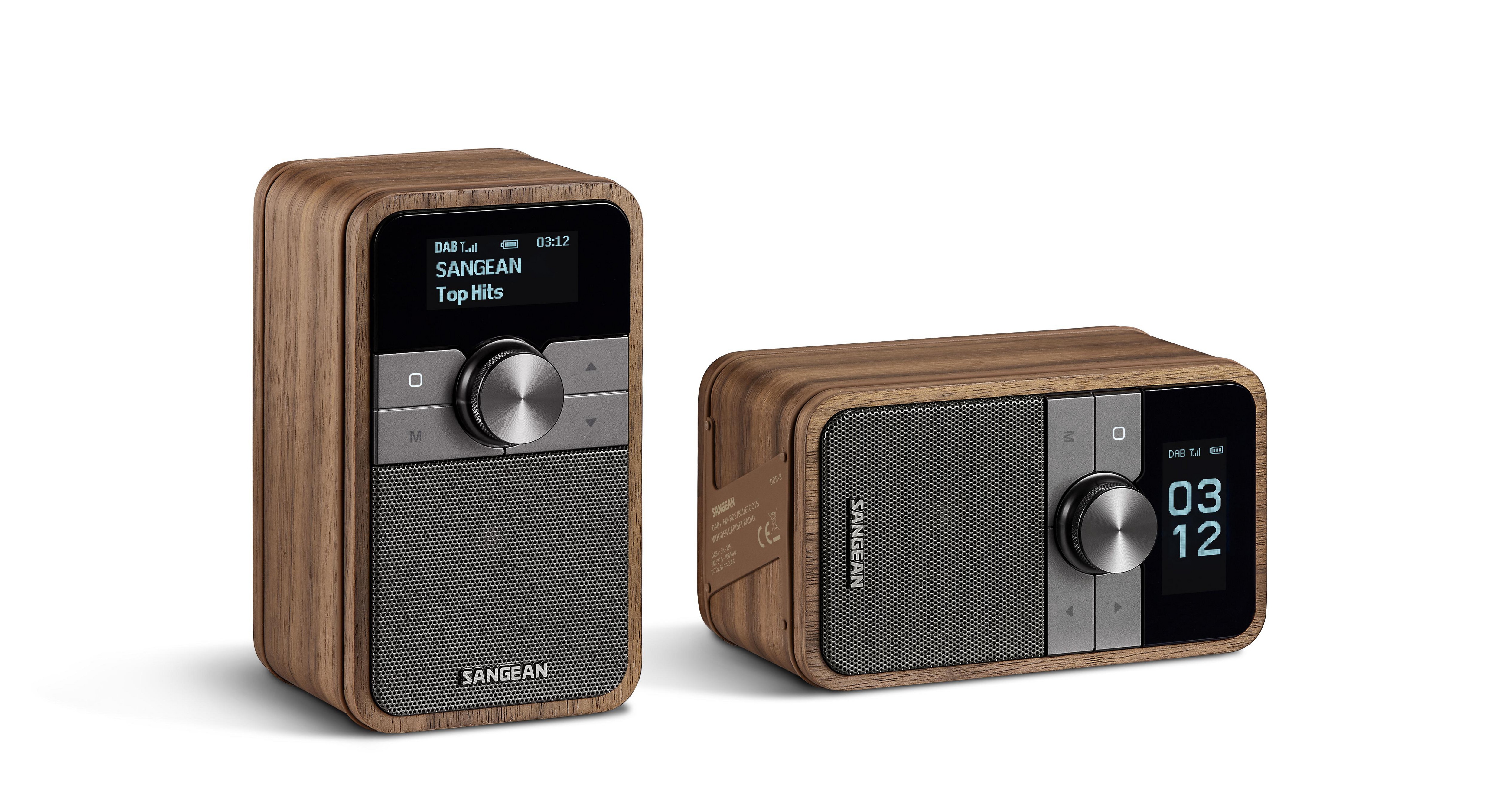 Sangean DDR-8 Portables DAB-Radio Echtholz-Gehäuse Nussbaum Vintage
