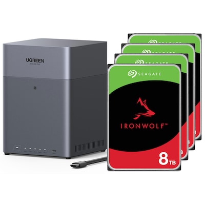 UGREEN NASync DH4300 Plus NAS System 4-Bay 32TB inkl. 4x Seagate IronWolf ST8000VN004 8 TB