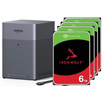 UGREEN NASync DH4300 Plus NAS System 4-Bay 24TB inkl. 4x Seagate IronWolf ST6000VN006 6TB