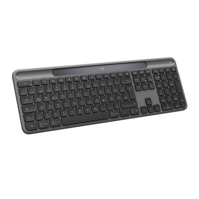 Logitech Signature Slim Solar+ Grafit - Kabellose Tastatur, Bluetooth, Logi LightCharge-Technologie, Smart Actions, Unterstützt Logi Options+