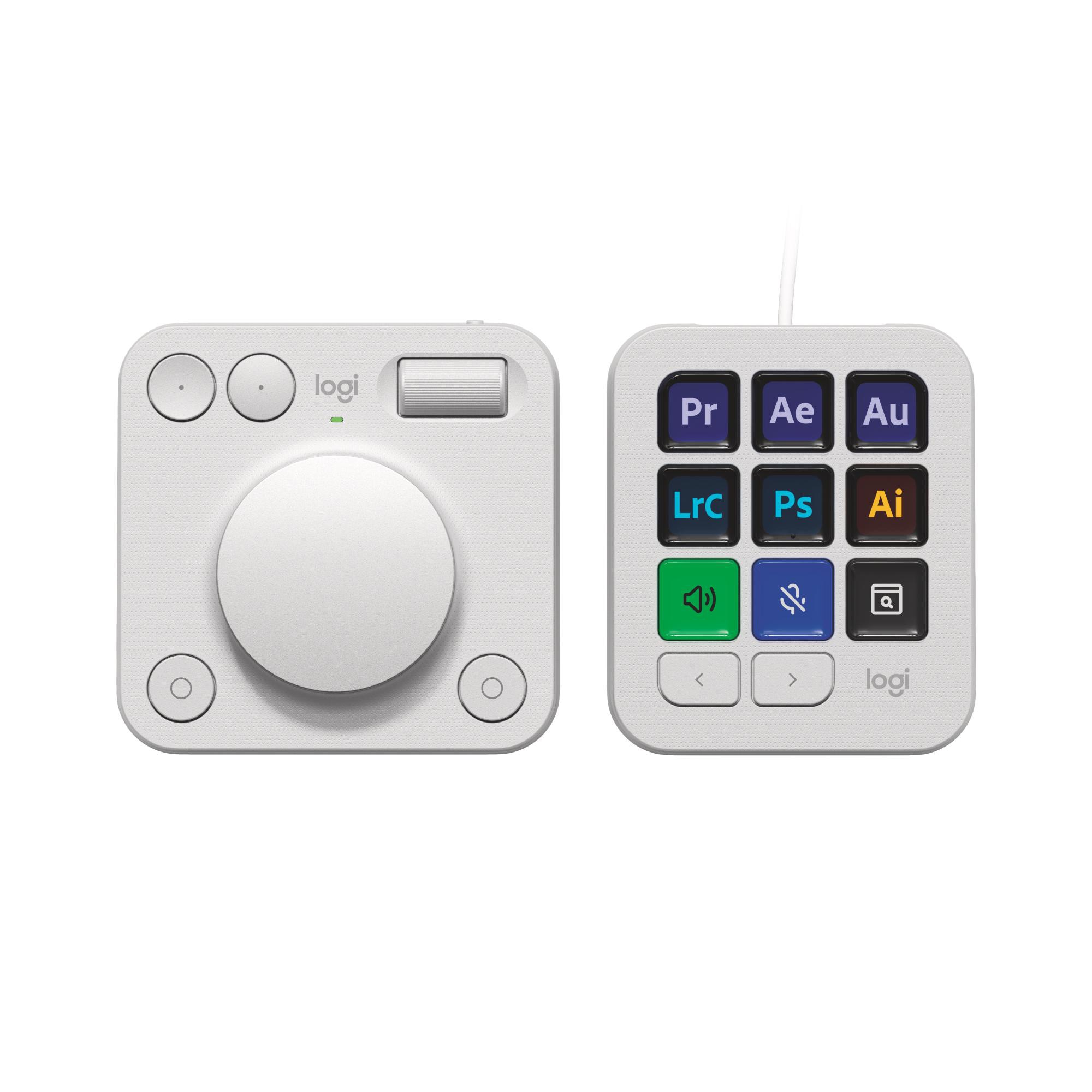 Logitech MX Creative Console Pale Grey - MX Creative Dialpad, MX Creative Keypad, USB-C, Unterstützt Logi Options+