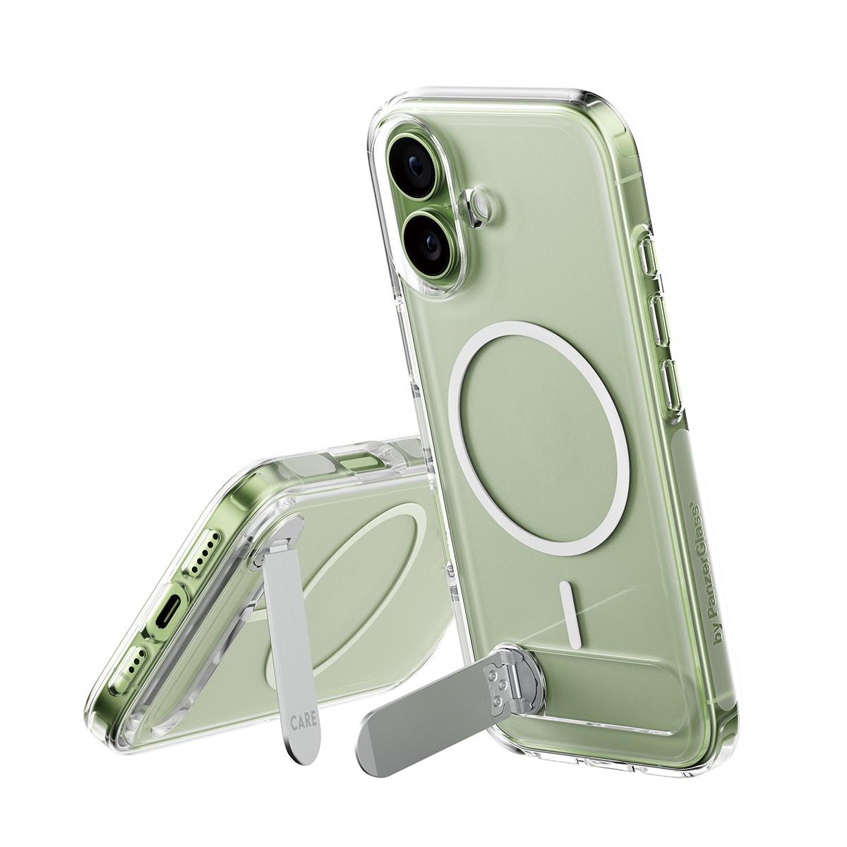 CARE by PanzerGlass® Feature Case Transparent mit Kickstand & MagSafe für iPhone 17