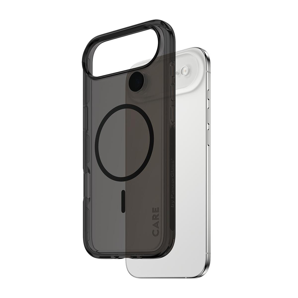 CARE by PanzerGlass® Flagship Case Transparent Urban Explorer Smokey m. Schwarz MagSafe iPhone 17 Pro