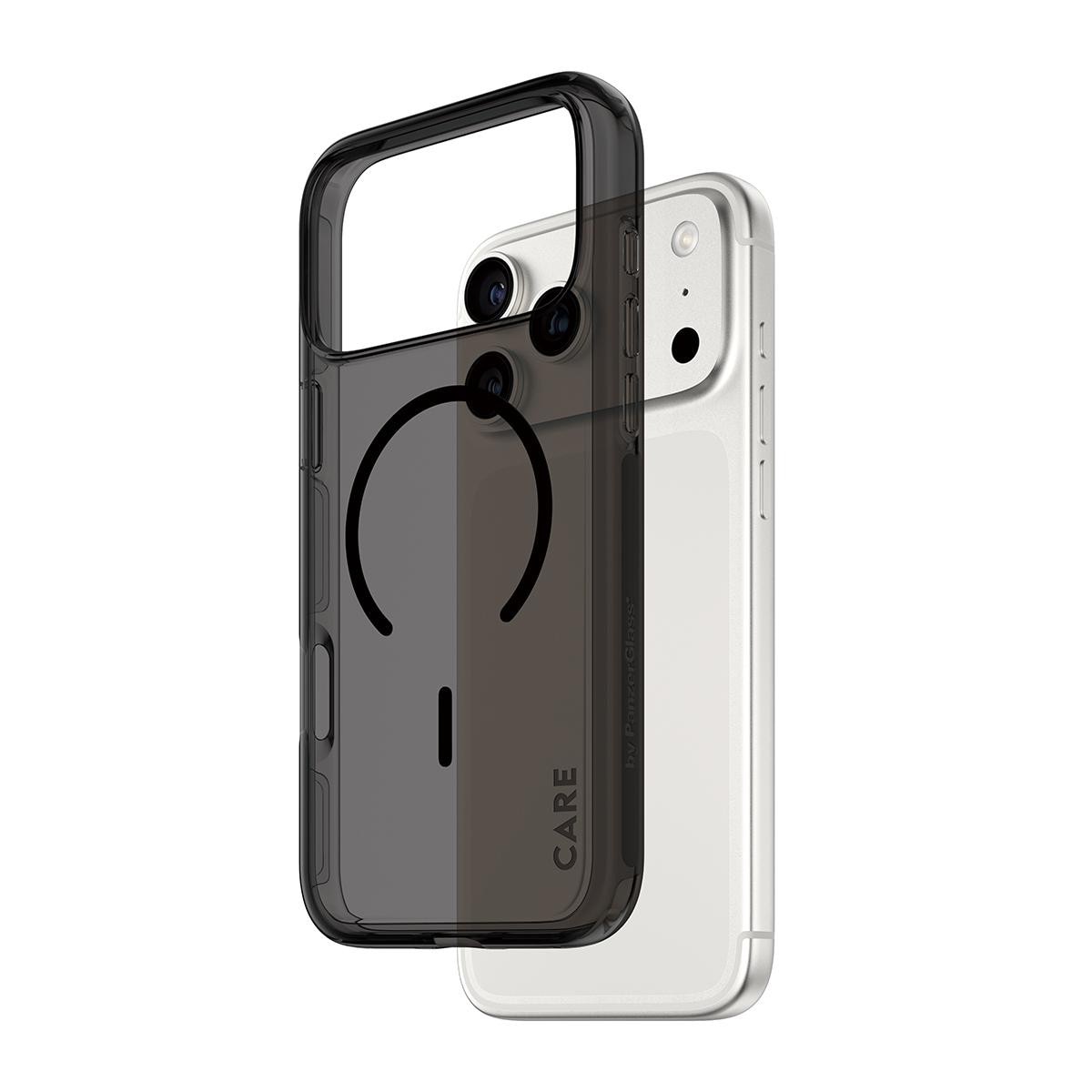 CARE by PanzerGlass® Flagship Case Transparent Urban Explorer Smokey m. Schwarz MagSafe iPhone 17 Pro Max