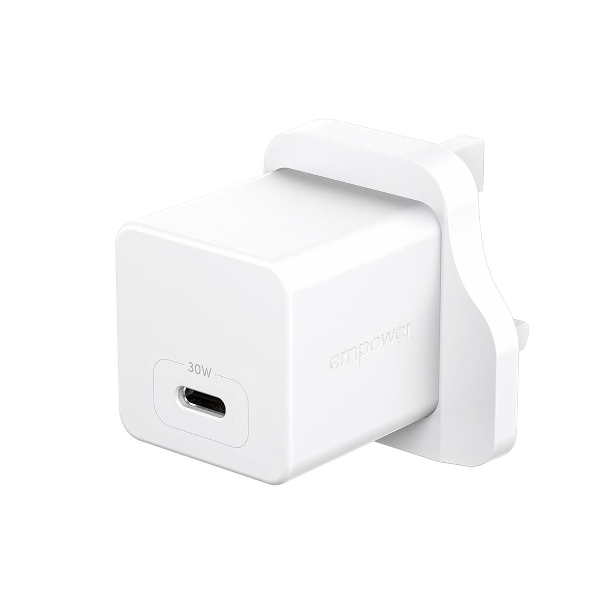 empower by PanzerGlass® Turbo 30W Ladegarät Single USB-C UK Anschluss Silber Weiß