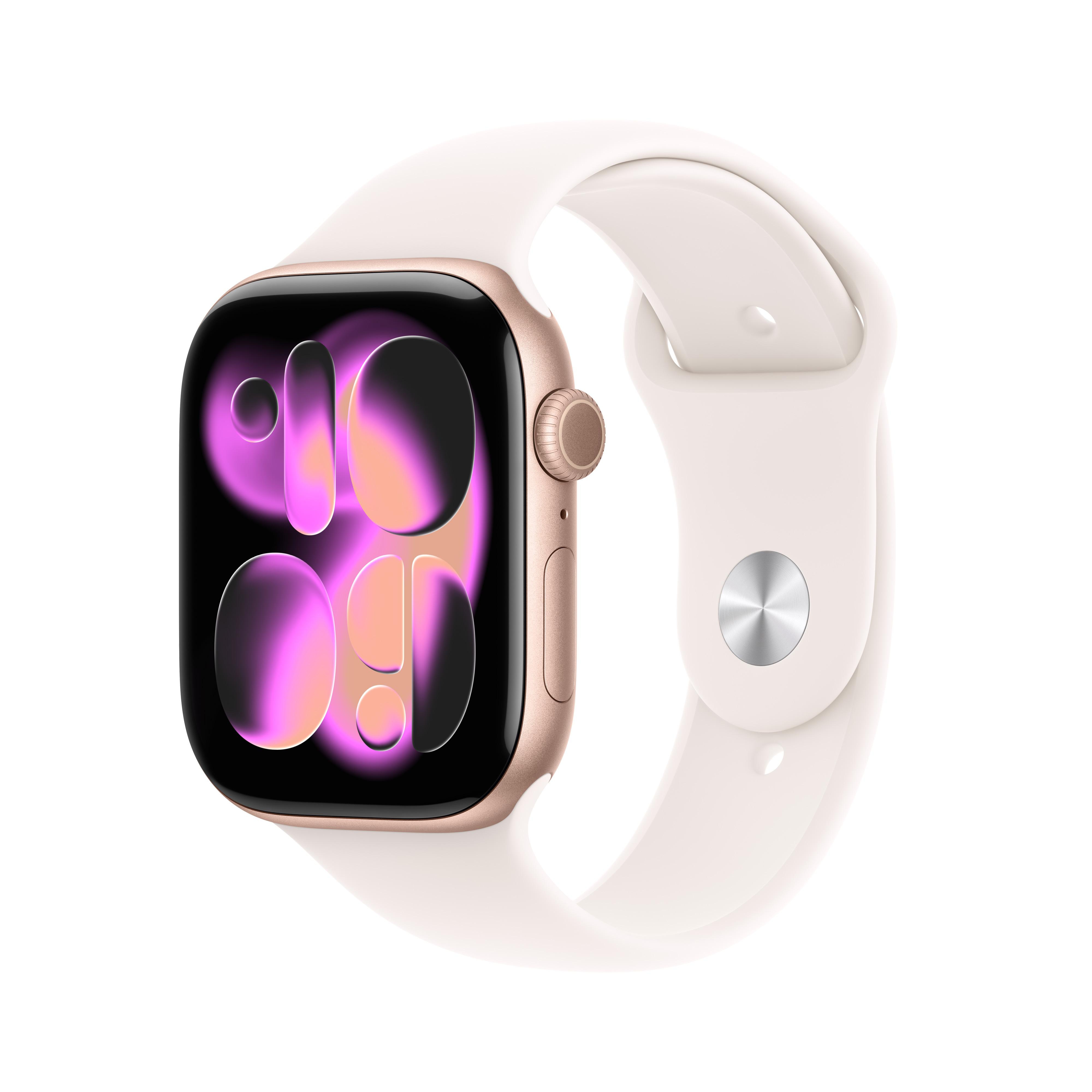 Apple Watch Series 11 GPS + Cellular 46mm Rose Gold Aluminium Gehäuse mit Sport Band (light blush) - M/L