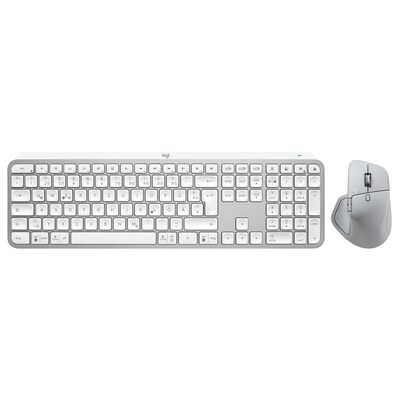 Logitech MX Master 4 Combo für Windows Hellgrau/ Weiß, Kabellose Maus-Tastaturkombination, Bluetooth, Logi Bolt, Unterstützt Logi Options+