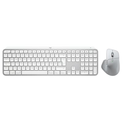 Logitech MX Master 4 Combo für Mac Weiß-Silber, Kabellose Maus-Tastaturkombination, Bluetooth, Logi Bolt, Unterstützt Logi Options+