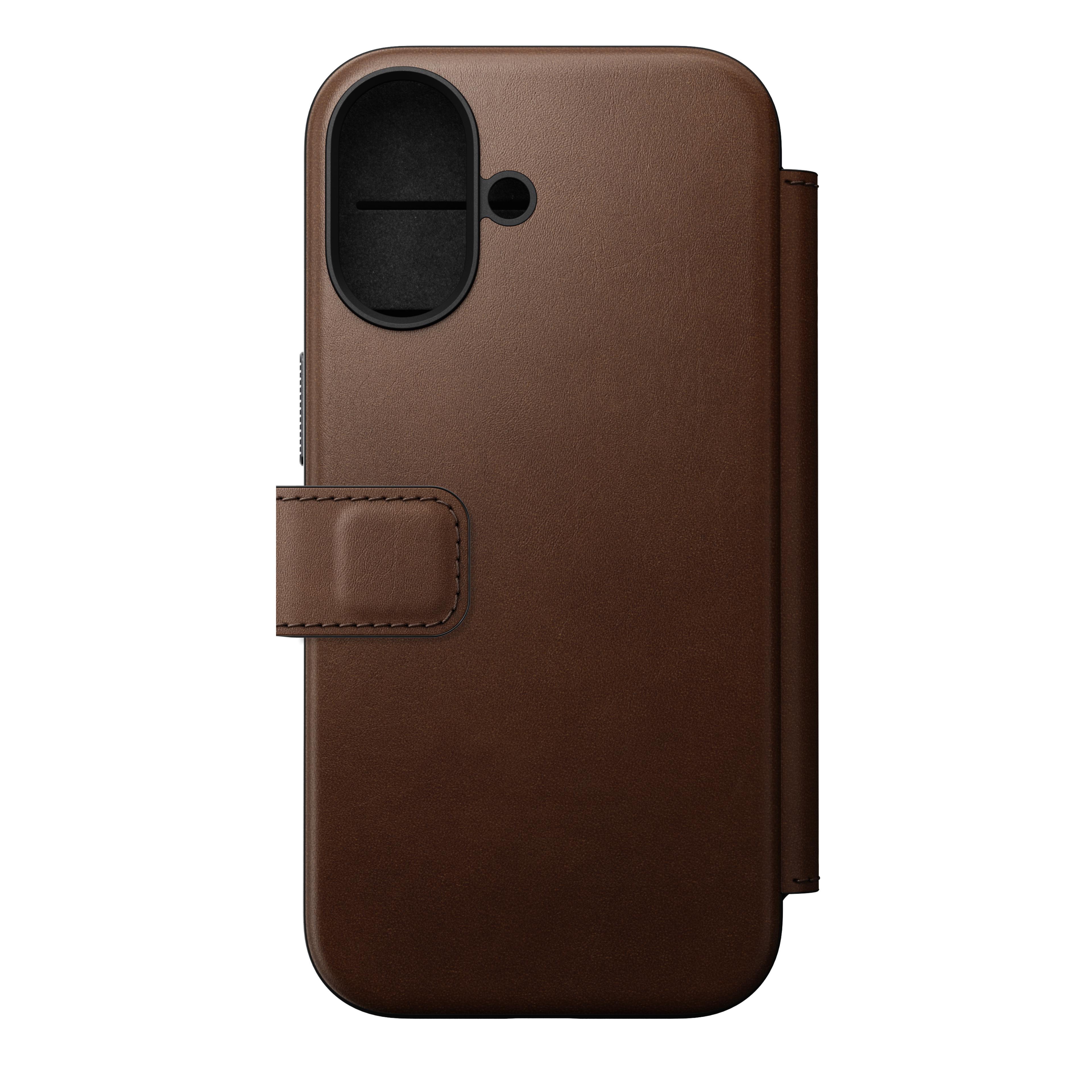 Nomad Modern Leather Folio iPhone 17 Brown
