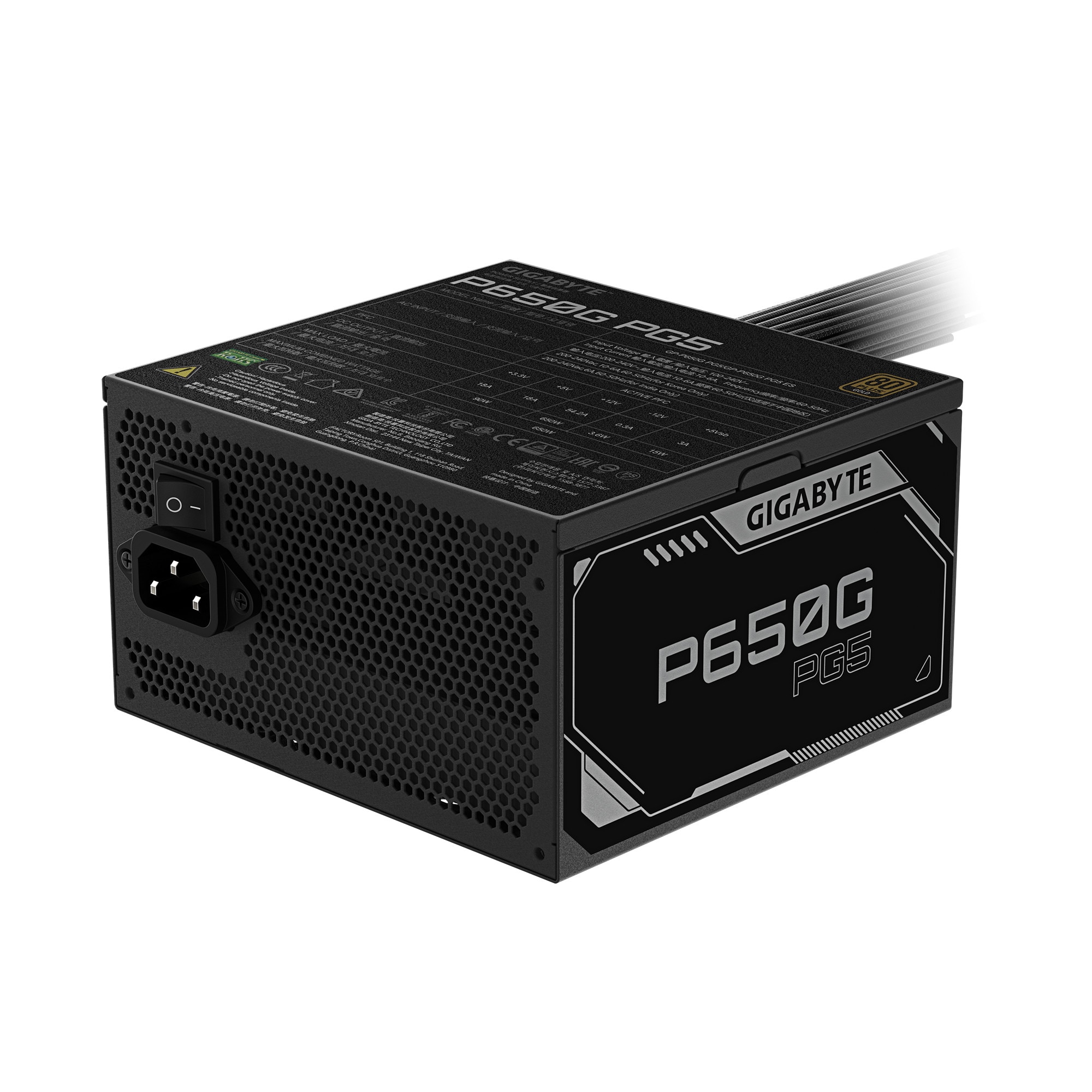 GIGABYTE P650G 650W ATX Netzteil, 80+ Gold, PCIe5.1, ATX3.1