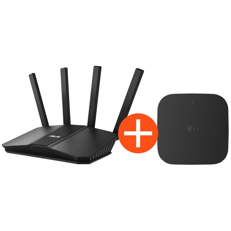 Telekom 5G günstig Kaufen-Glasfaser-Bundle aus ASUS RT-BE58U V2 BE3600 Tri-Band Router + Telekom Glasfaser Modem 2b. Glasfaser-Bundle aus ASUS RT-BE58U V2 BE3600 Tri-Band Router + Telekom Glasfaser Modem 2b <![CDATA[• Wireless LAN Router mit 5G-Modem, 4 externe Antennen • Wi-Fi 7 