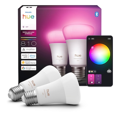 Philips Hue White E27 White und Color Ambiance Doppelpack 810lm 60W