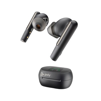 Poly Voyager Free 60 UC Carbon Black Earbuds + BT700 USB-C Adapter + Touchscreen-Ladeetui