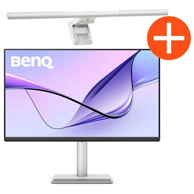 Benq  MA270U 68,6cm (27″) 4K UHD IPS Profi Monitor + ScreenBar Pro Monitor Lampe silber | 04718755094538