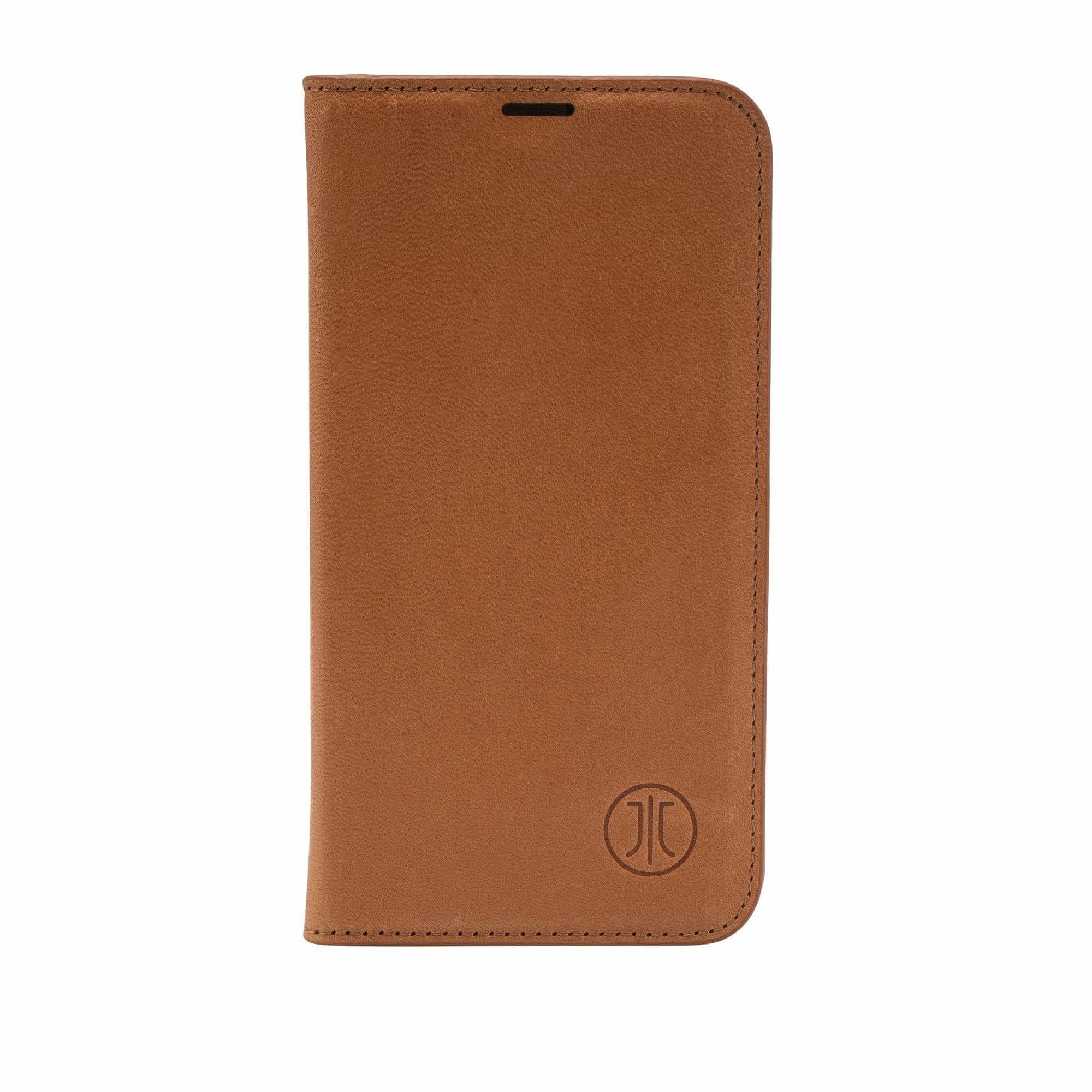JT Berlin Echtleder BookCase Tegel für Apple iPhone 17 Air cognac