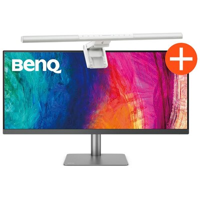 Benq  PD3420Q 86,4cm (34″) UWQHD Monitor + ScreenBar Pro Monitor Lampe silber | 04718755081545
