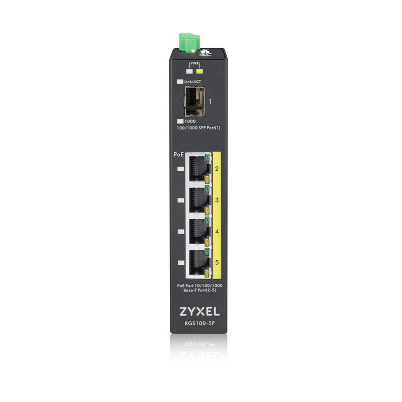 ZyXEL RGS100-5P-ZZ0101F Gigabit PoE Switch, 4x RJ-45, 1x SFP+, PoE
