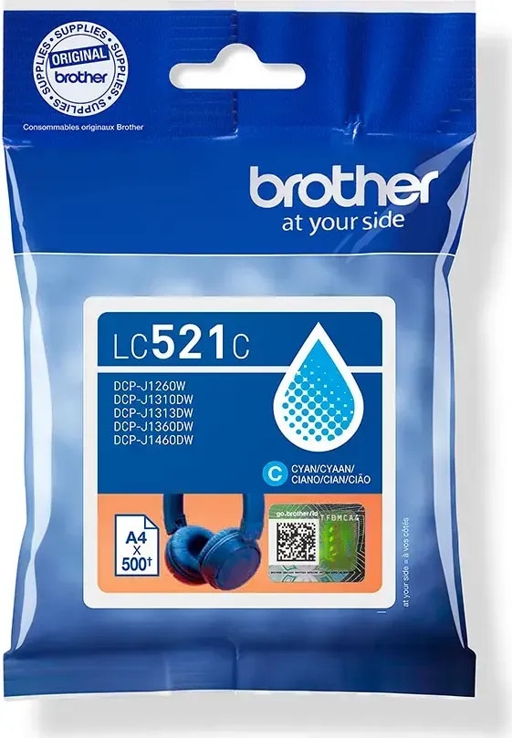 Brother Lc-521C Original Druckerpatrone Cyan Für 500 Seiten Lc521c