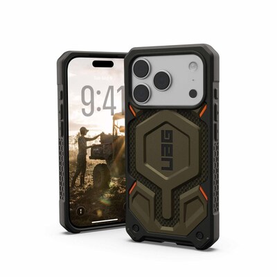UAG Urban Armor Gear Monarch Pro MagSafe Case Apple iPhone 17 Pro kevlar element grün