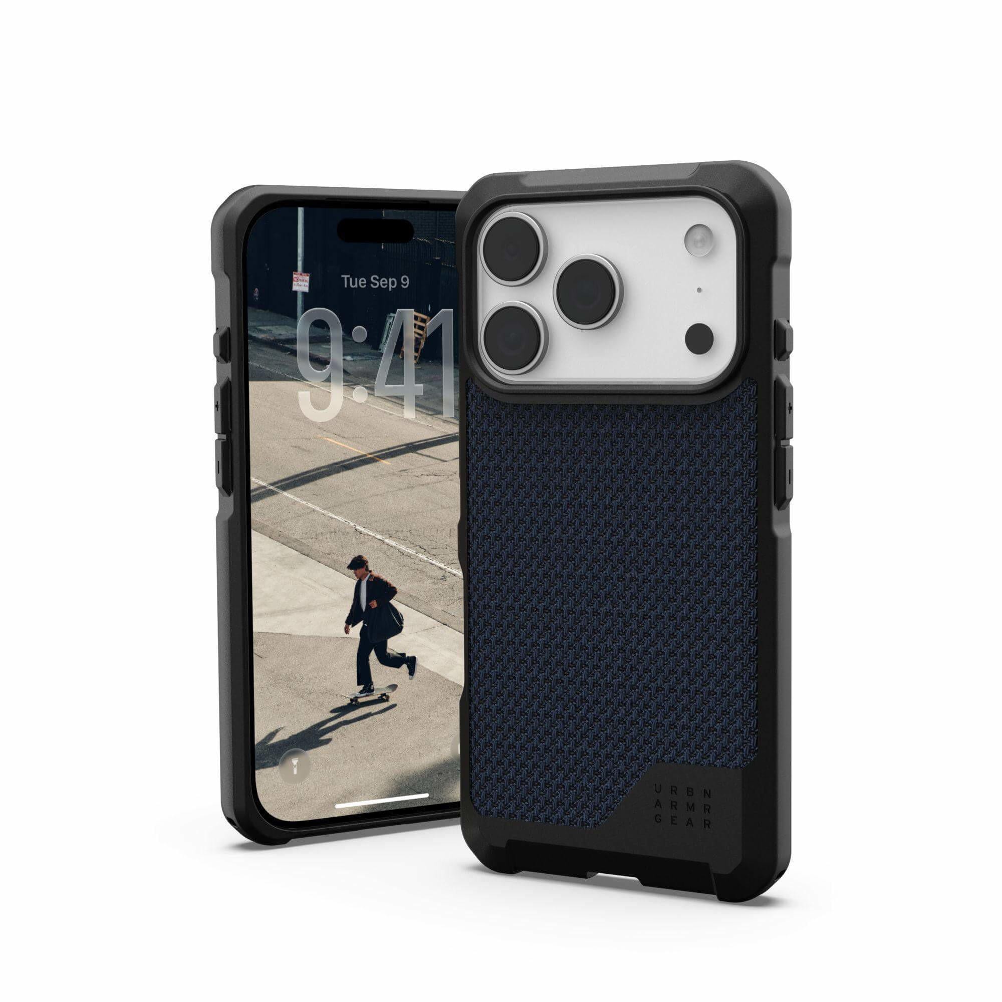 UAG Urban Armor Gear Metropolis LT MagSafe Case Apple iPhone 17 Pro kevlar mallard (blau)