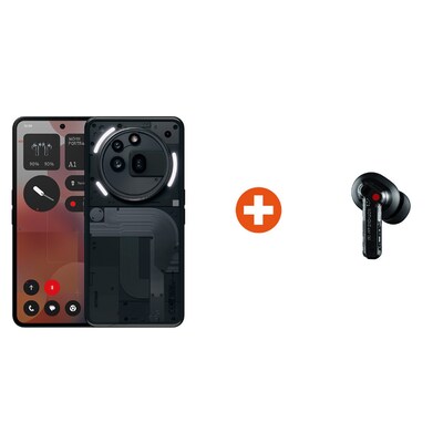 Nothing Phone (3a) Pro 12/256GB Dual-SIM schwarz Android 15 Smartphone + GRATIS Nothing Ear (a) Kabellose In-Ear Kopfhörer schwarz