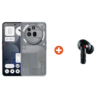 Nothing Phone (3a) Pro 12/256GB Dual-SIM grau Android 15 Smartphone + GRATIS Nothing Ear (a) Kabellose In-Ear Kopfhörer schwarz