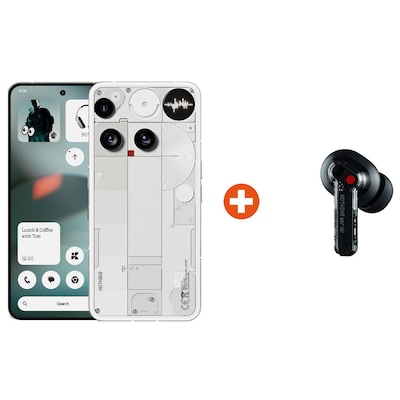 Nothing Phone (3) 16/512GB weiß Android 15 Smartphone + GRATIS Nothing Ear (a) Kabellose In-Ear Kopfhörer schwarz