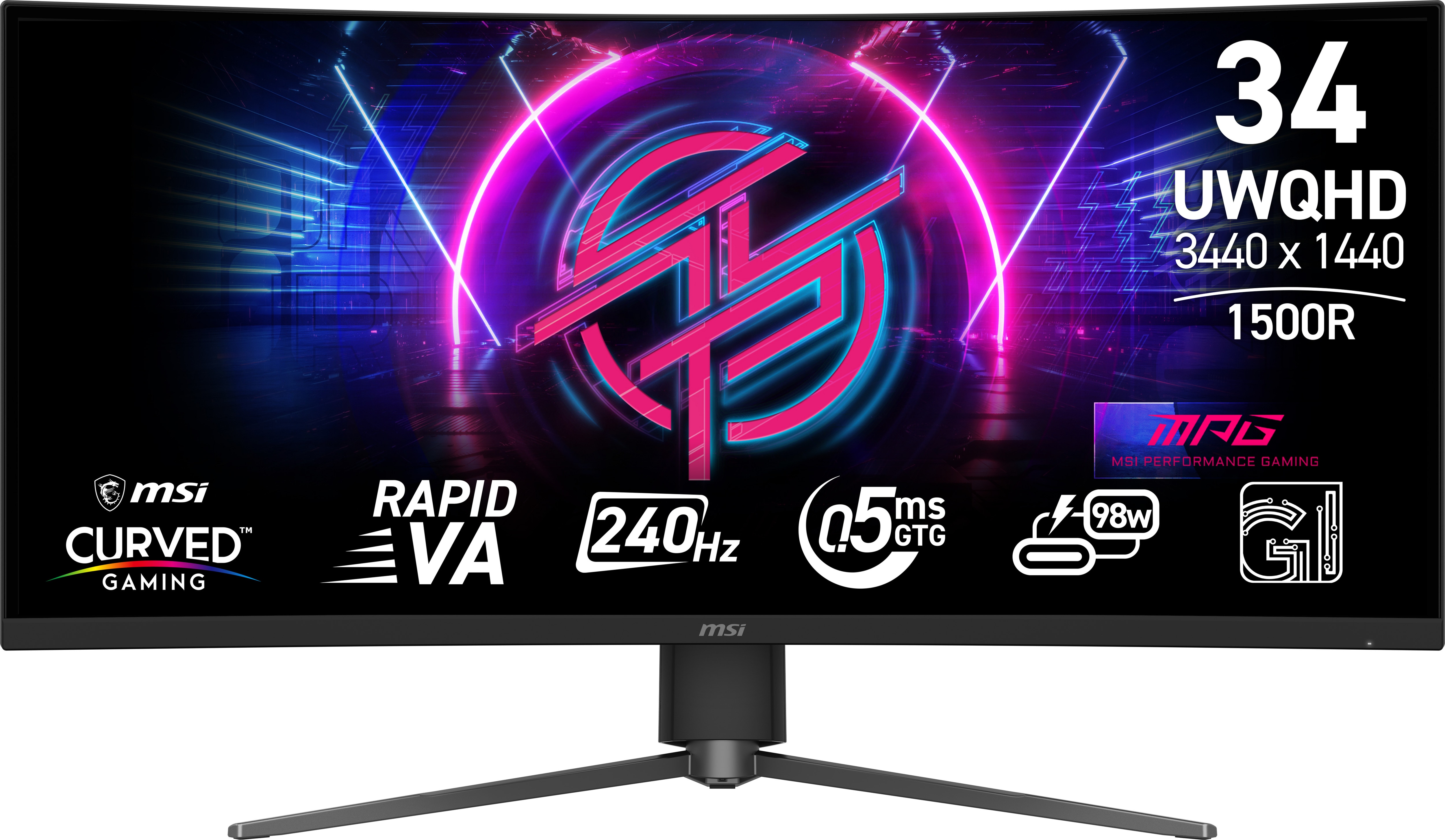 MSI MPG 346CQRFDE X24 34 Zoll UWQHD Rapid VA Panel 21:9 240 Hz Curved Gaming Monitor
