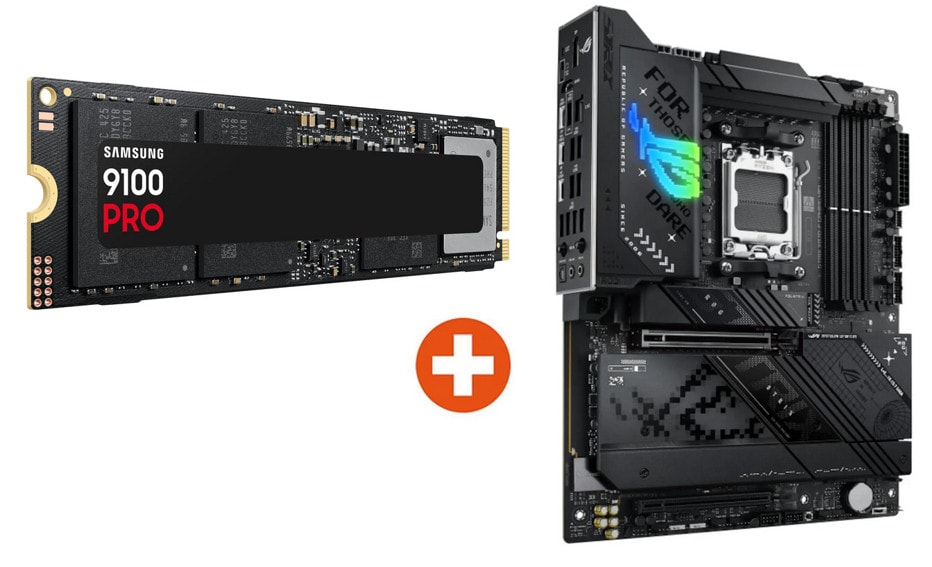 Samsung 9100 PRO NVMe SSD 2 TB + ASUS ROG STRIX X870-F GAMING WIFI ATX Mainboard AM5