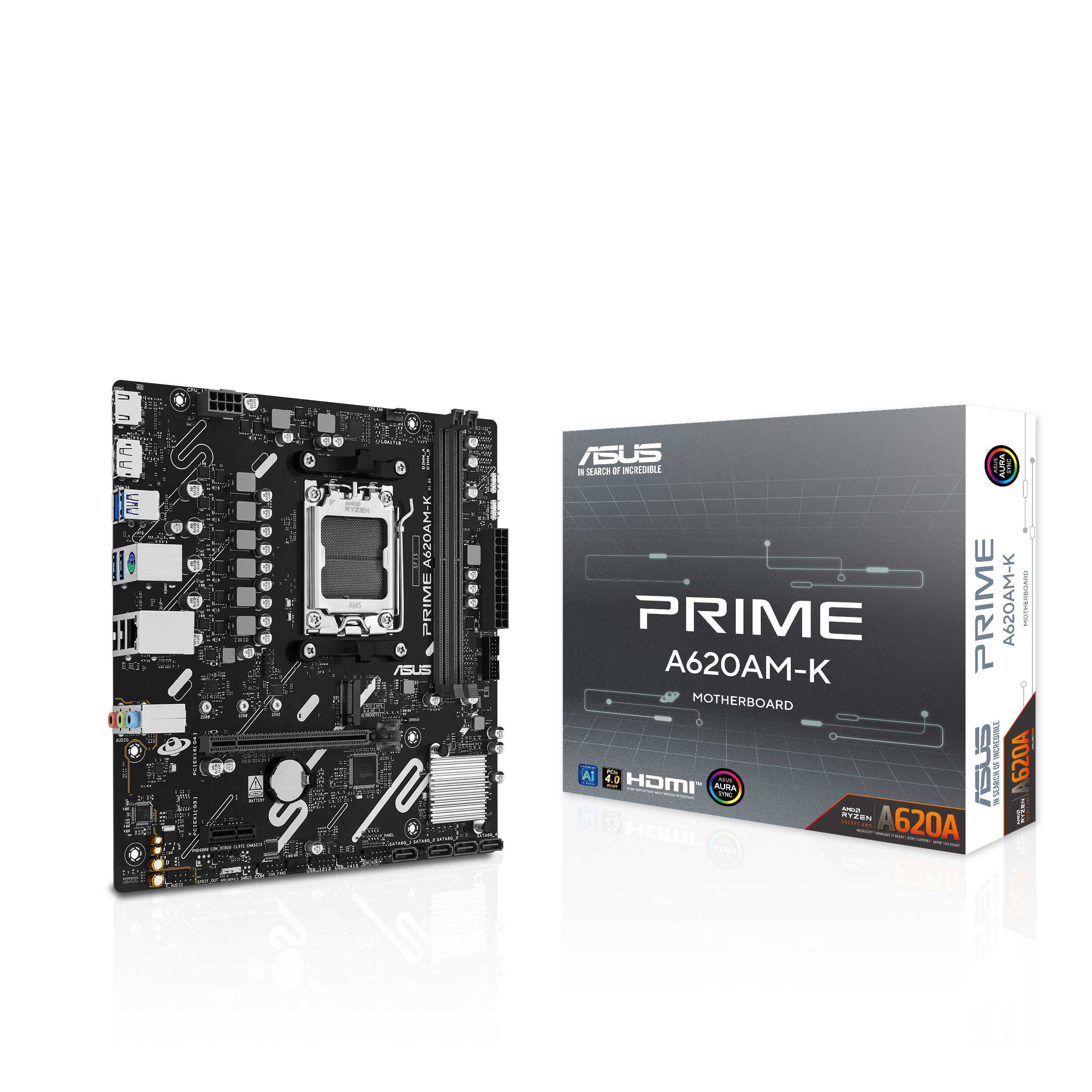 ASUS PRIME A620AM-K Micro-ATX Mainboard - Sockel AM5