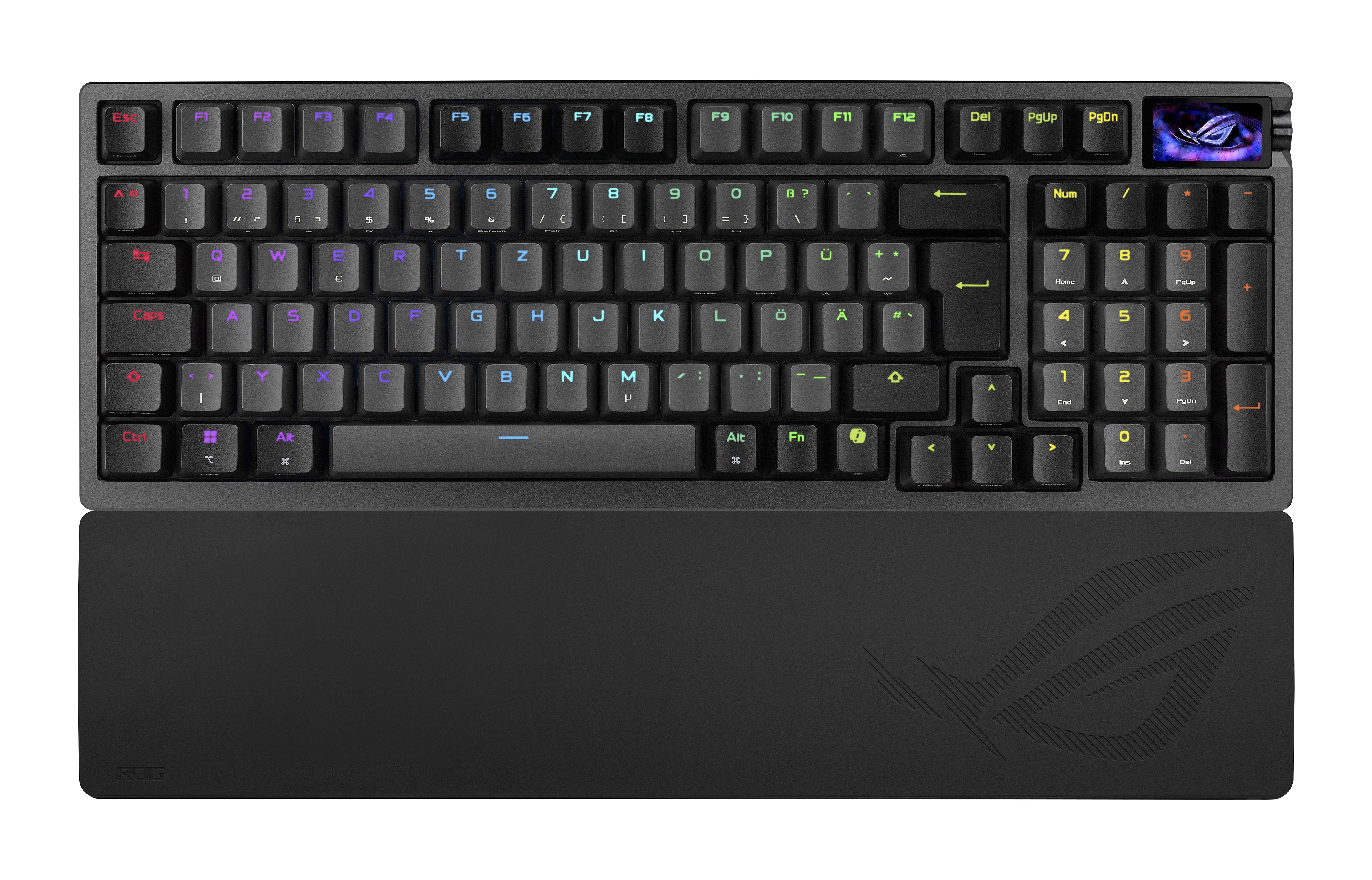 ASUS ROG Azoth 96 HE Gaming Tastatur kabelgebunden / kabellos (Bluetooth / Funk), Mechanisch, Schwarz